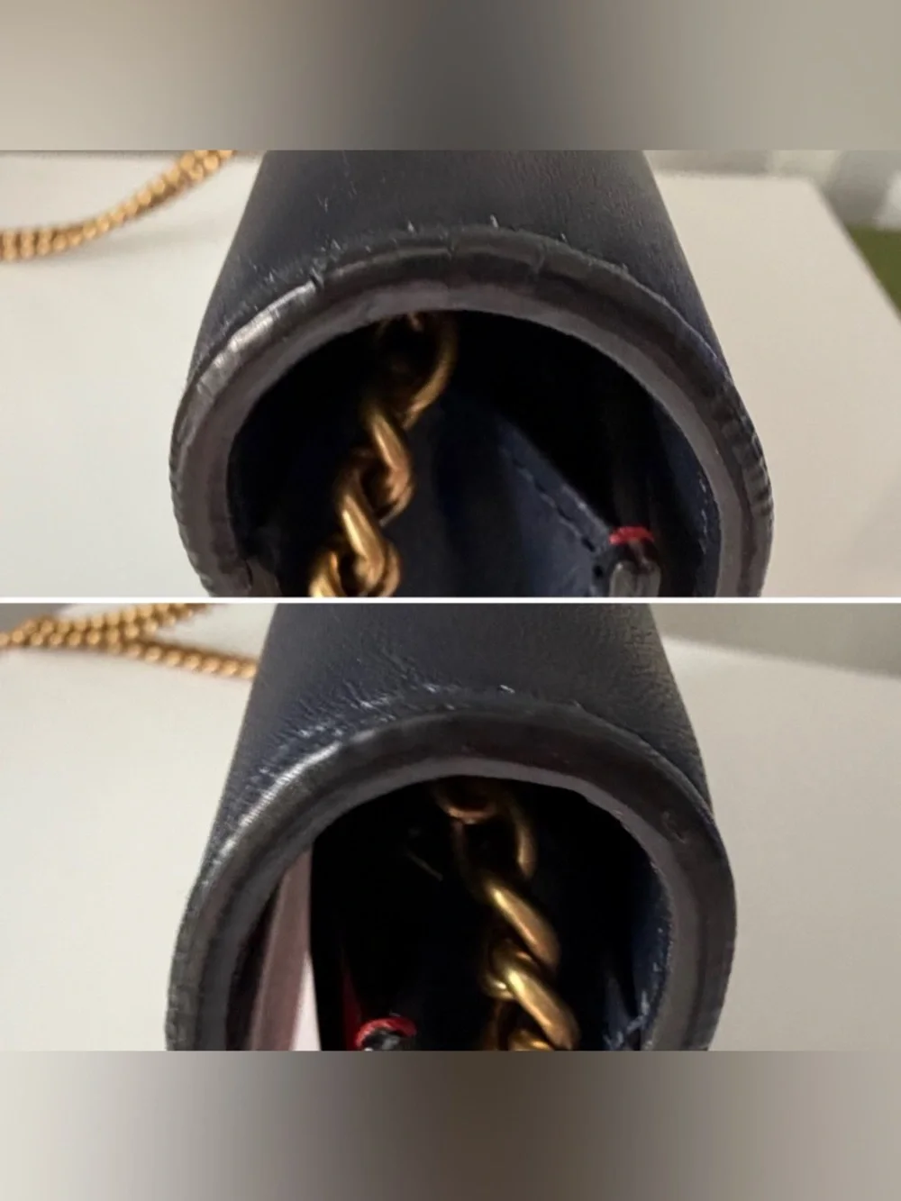 Gucci Animalier Tiger Stud Chain Wallet WOC Blue Red White Leather Crossbody Bag - Picture 4 of 12